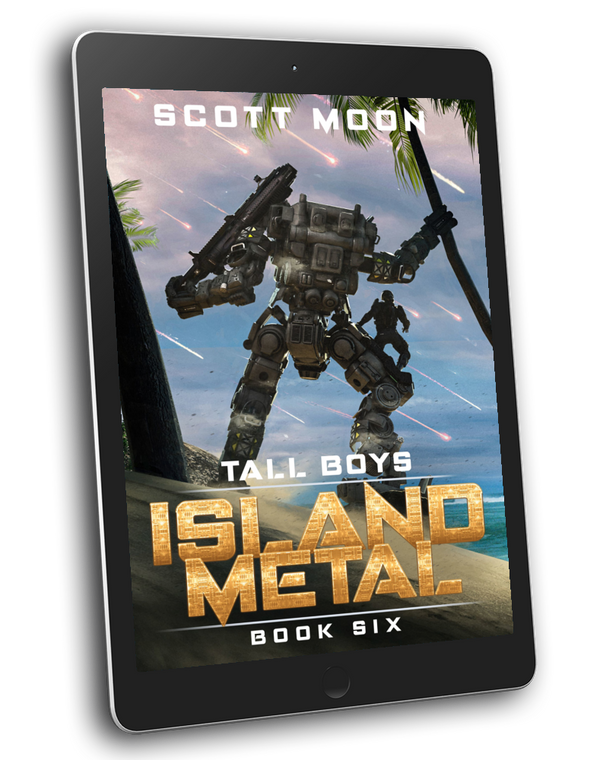 Ebook cover of 'Island Metal' by Scott Moon on a tablet screen